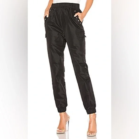 Revolve Superdown Black Missy Cargo Joggers Pants Circle Rivet Pockets Small